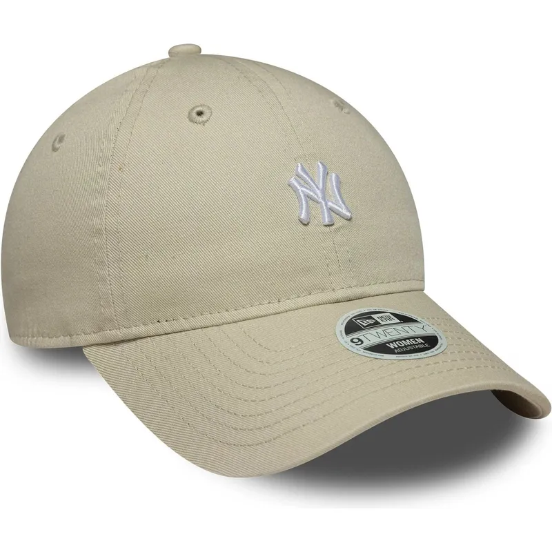 czapka-z-zakrzywionym-daszkiem-bezowa-regulowana-damska-9twenty-washed-mini-new-york-yankees-mlb-new-era