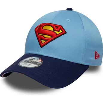 Gorra curva azul ajustable para niño 9FORTY de Superman DC Comics de New Era