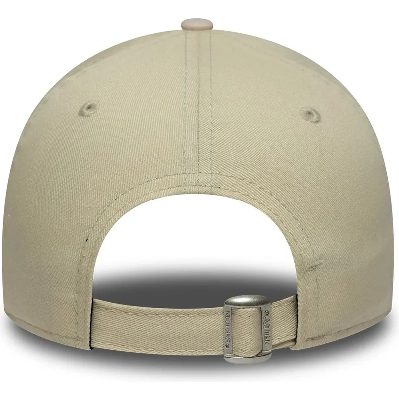 gorra-curva-beige-y-rosa-ajustable-para-nino-9forty-league-essential-de-los-angeles-dodgers-mlb-de-new-era