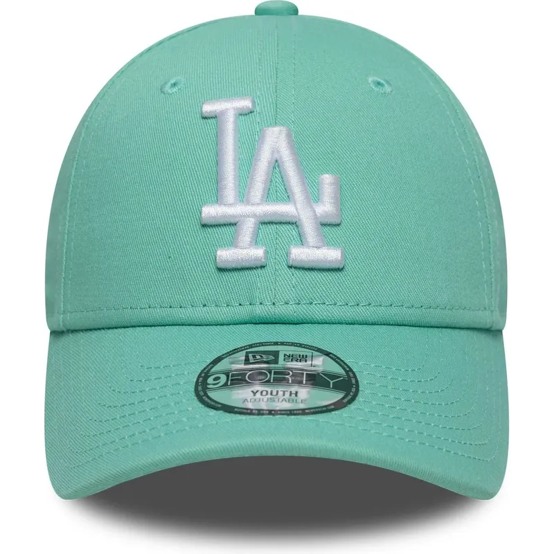 cappellino-curvo-verde-regolabile-per-bambino-9forty-league-essential-dei-los-angeles-dodgers-mlb-di-new-era