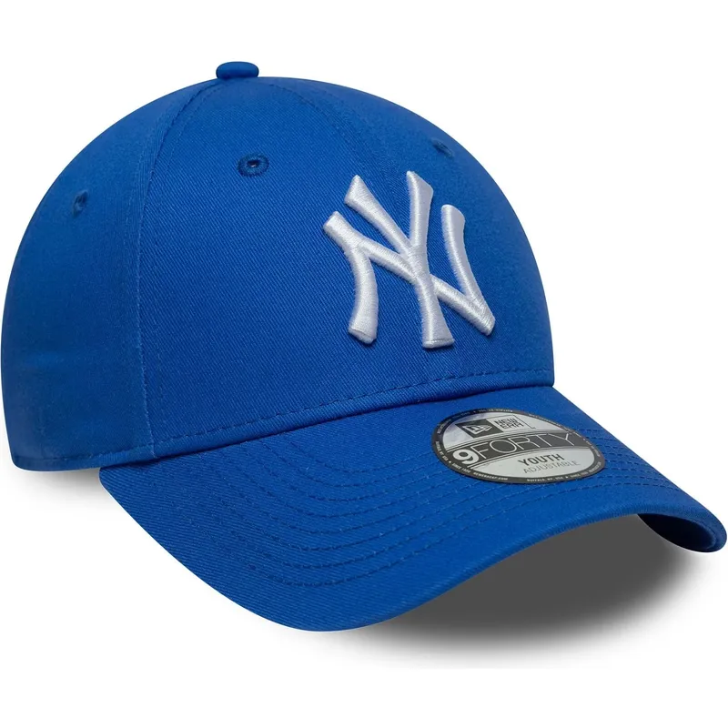 new-era-curved-brim-youth-9forty-league-essential-new-york-yankees-mlb-blue-adjustable-cap