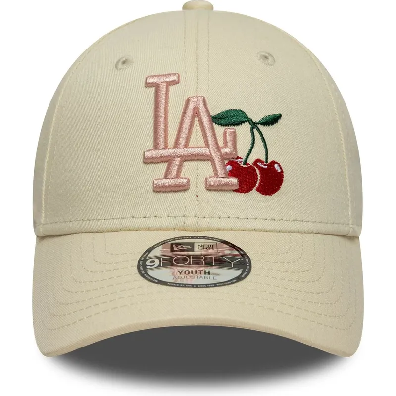 casquette-courbee-beige-ajustable-pour-enfant-9forty-fruit-icon-new-york-yankees-mlb-new-era