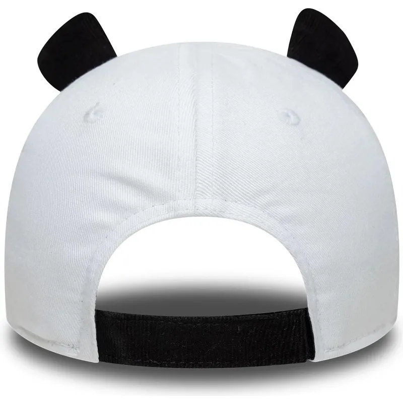casquette-courbee-blanche-et-noire-ajustable-pour-enfant-pequeno-9forty-cord-ears-new-era