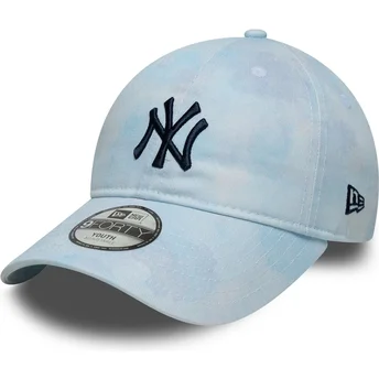 Böjd blå justerbar keps för barn 9TWENTY Tie Dye från New York Yankees MLB av New Era