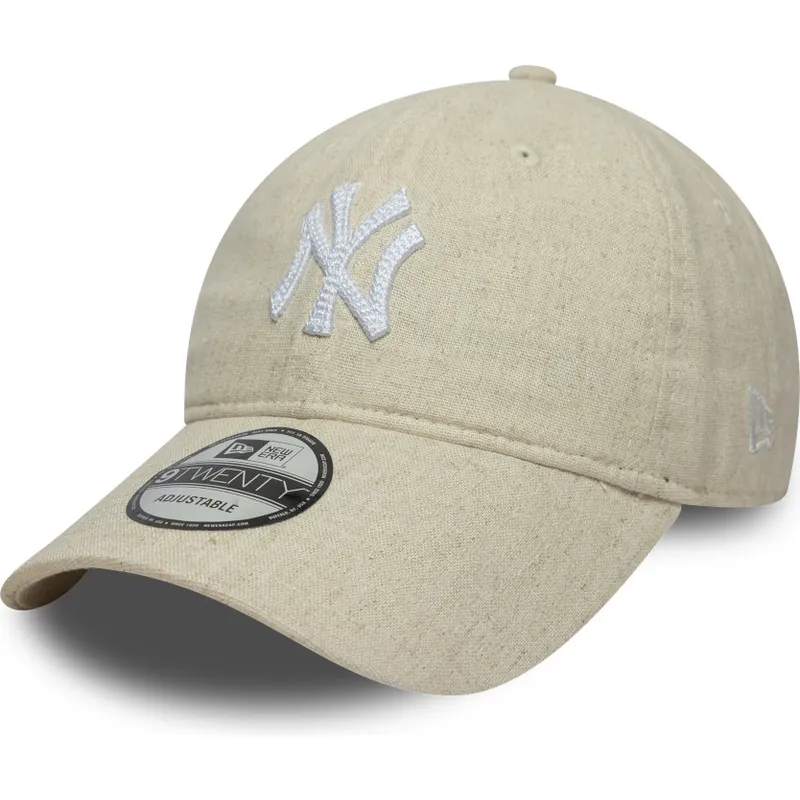 casquette-courbee-beige-ajustable-9twenty-linen-new-york-yankees-mlb-new-era