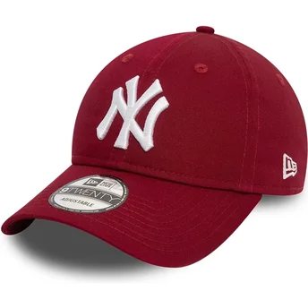 Gorra curva roja oscuro ajustable 9TWENTY League Essential de New York Yankees MLB de New Era