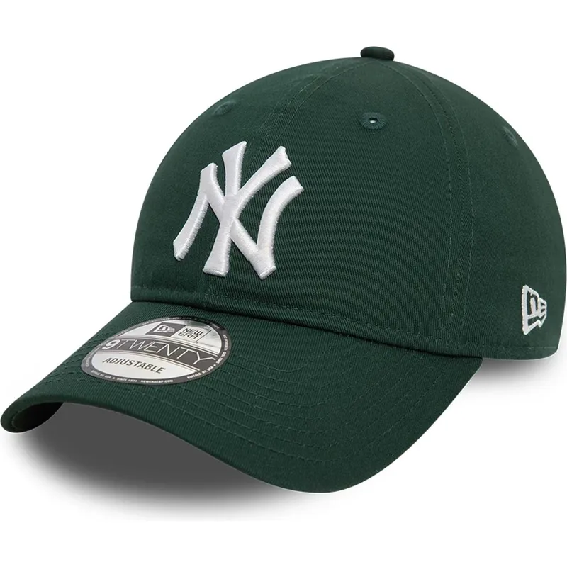 ciemnozielona-regulowana-czapka-z-zakrzywionym-daszkiem-9twenty-league-essential-new-york-yankees-mlb-new-era