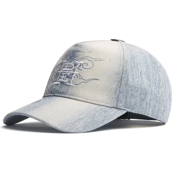 Casquette courbée bleue ajustable Crawling Dragon Washed...