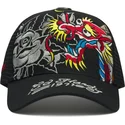 casquette-trucker-noire-dragon-and-roses-graphic-ed-hardy