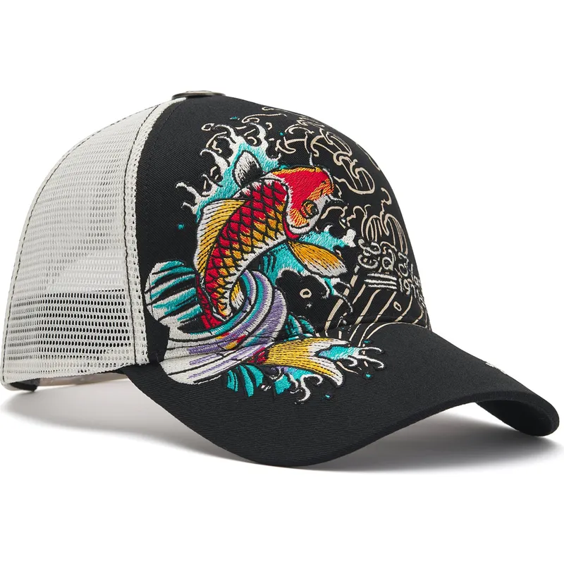 schwarze-trucker-kappe-1971-koi-fish-von-ed-hardy