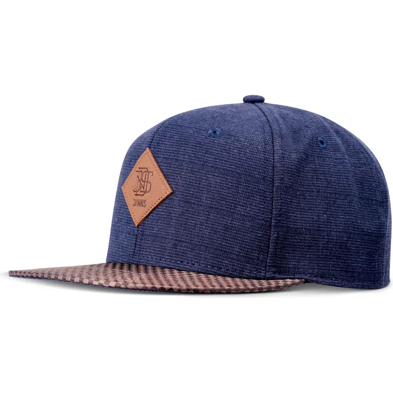 marineblaue-verstellbare-glencheck-flatcap-von-djinns