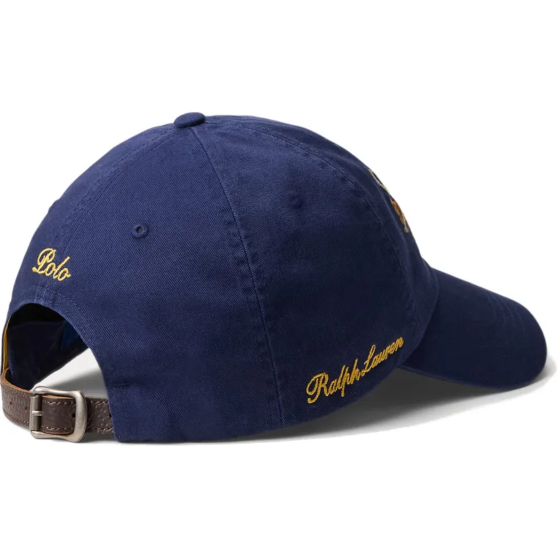 casquette-courbee-bleue-marine-ajustable-twill-triple-pony-polo-ralph-lauren