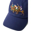 marineblaue-verstellbare-curved-cap-twill-triple-pony-von-polo-ralph-lauren