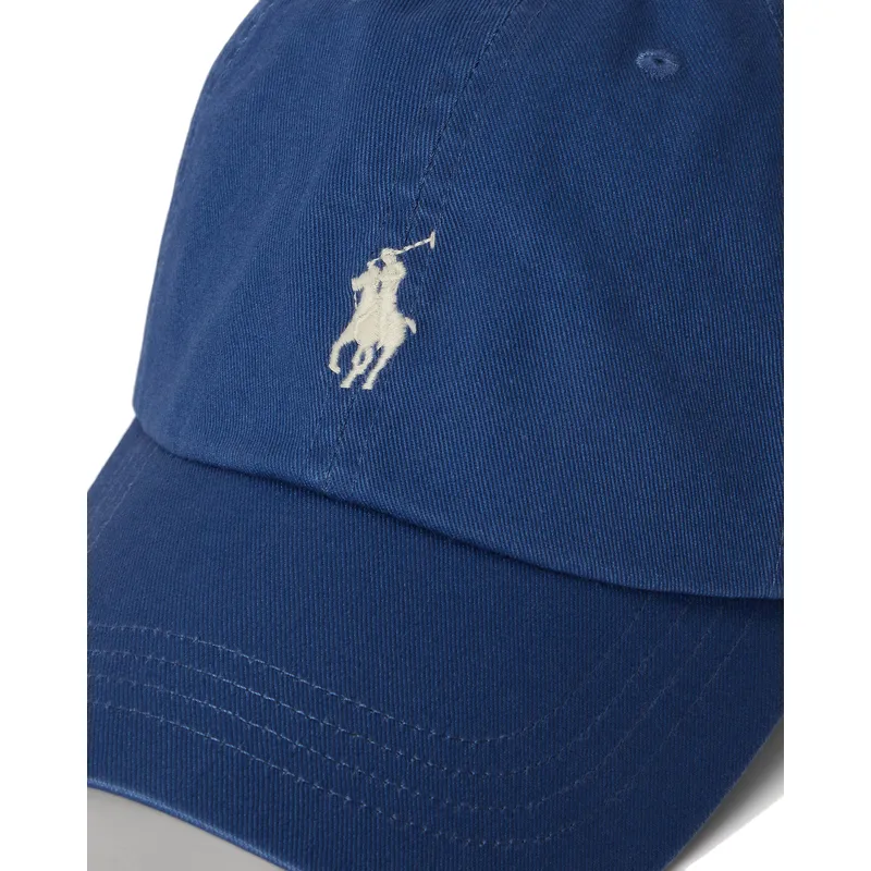 cappellino-curvo-blu-navy-regolabile-con-logo-beige-cotton-chino-classic-sport-di-polo-ralph-lauren