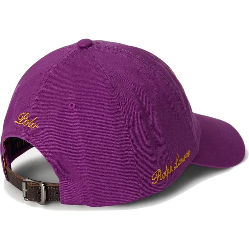 violette-verstellbare-curved-cap-twill-triple-pony-von-polo-ralph-lauren