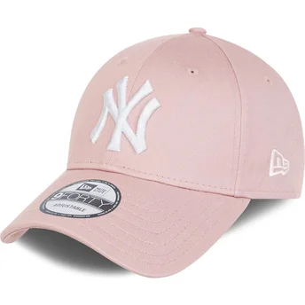 Casquette courbée rose ajustable avec logo blanche 9FORTY League Essential New York Yankees MLB New Era