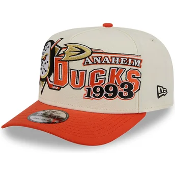 Καπέλο με καμπύλη μπεζ και πορτοκαλί snapback 9FIFTY A Frame Classic των Anaheim Ducks NHL της New Era