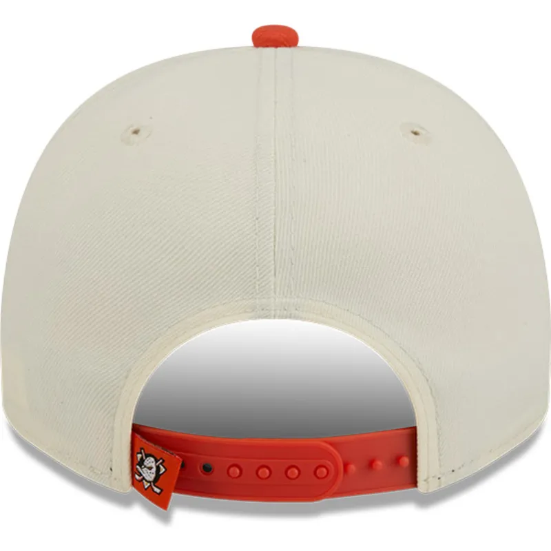beige-und-orange-gebogene-snapback-kappe-9fifty-a-frame-classic-der-anaheim-ducks-nhl-von-new-era