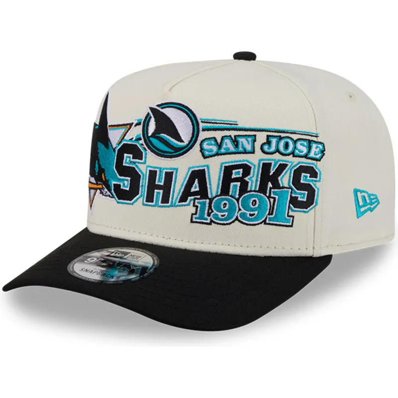 beige-och-svart-kurvad-keps-snapback-9fifty-a-frame-classic-san-jose-sharks-nhl-fran-new-era