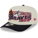 casquette-courbee-beige-et-noire-snapback-9fifty-a-frame-classic-atlanta-braves-mlb-new-era