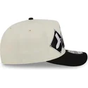 beige-und-schwarze-gebogene-snapback-kappe-9fifty-a-frame-classic-der-chicago-white-sox-mlb-von-new-era