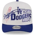 beige-und-blaue-gebogene-snapback-kappe-9fifty-a-frame-classic-der-los-angeles-dodgers-mlb-von-new-era