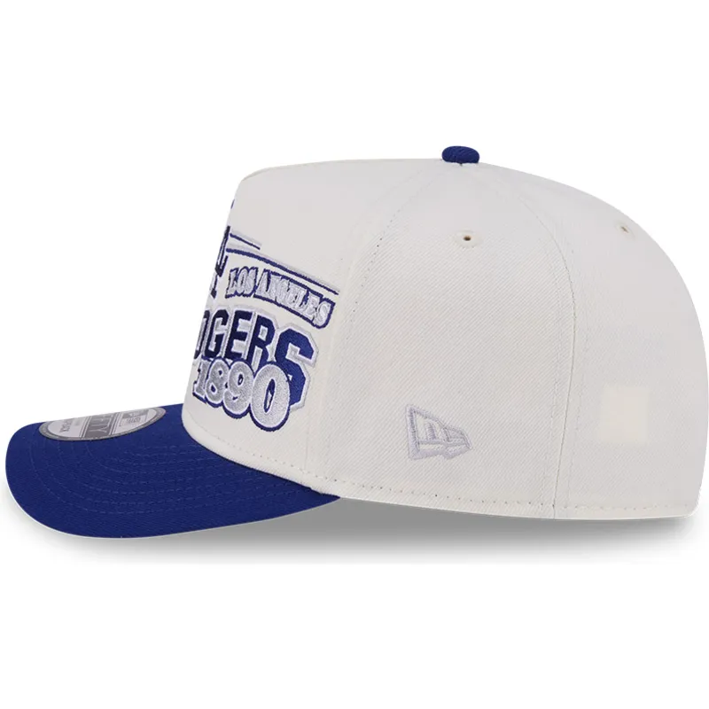 casquette-courbee-beige-et-bleue-snapback-9fifty-a-frame-classic-los-angeles-dodgers-mlb-new-era