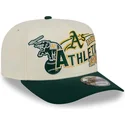 gorra-curva-beige-y-verde-snapback-9fifty-a-frame-classic-de-oakland-athletics-mlb-de-new-era