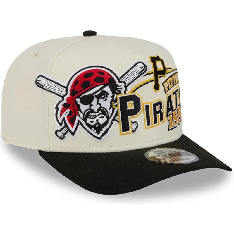 beige-och-svart-kurvad-keps-snapback-9fifty-a-frame-classic-pittsburgh-pirates-mlb-fran-new-era