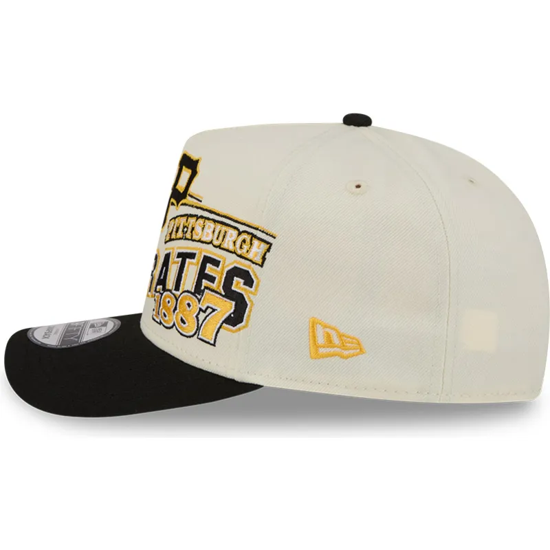 new-era-curved-brim-9fifty-a-frame-classic-pittsburgh-pirates-mlb-beige-and-black-snapback-cap