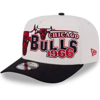 Casquette courbée beige et noire snapback 9FIFTY A Frame Classic Chicago Bulls NBA New Era