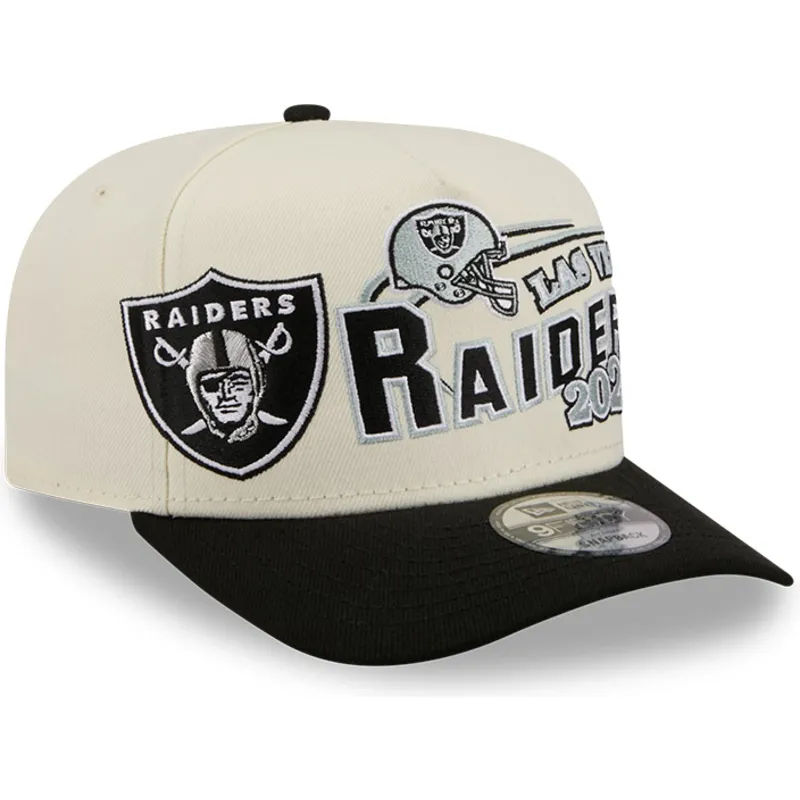 casquette-courbee-beige-et-noire-snapback-9fifty-a-frame-classic-las-vegas-raiders-nfl-new-era
