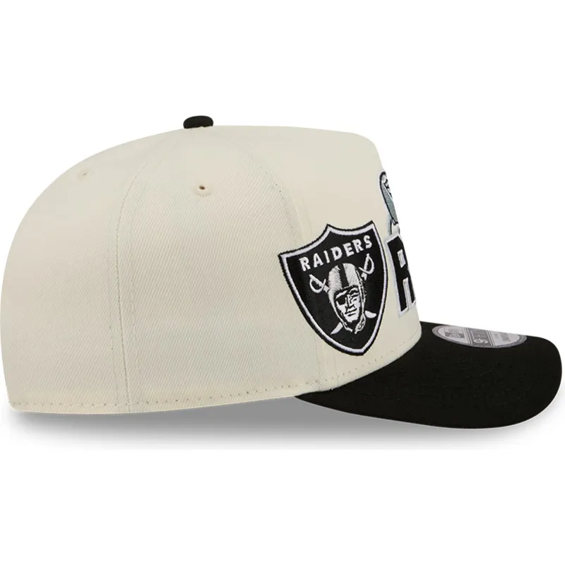 gorra-curva-beige-y-negra-snapback-9fifty-a-frame-classic-de-las-vegas-raiders-nfl-de-new-era