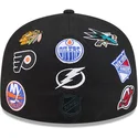 cappello-piatto-nero-aderente-59fifty-all-over-di-nhl-di-new-era