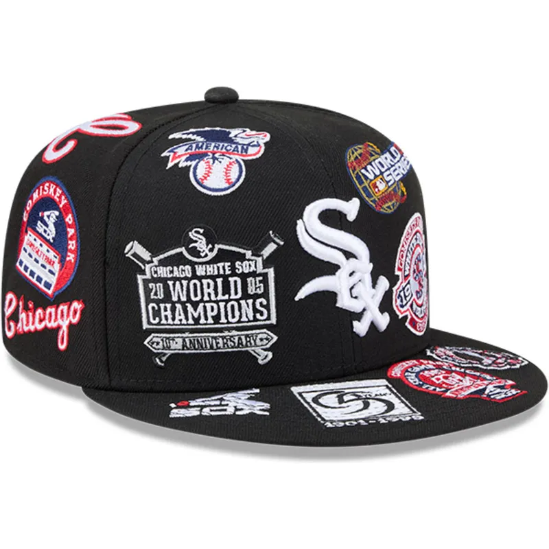 schwarze-enganliegende-59fifty-flat-cap-all-over-logos-der-chicago-white-sox-mlb-von-new-era