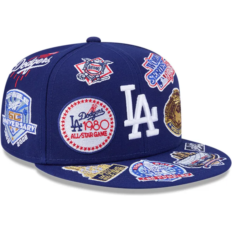 plaska-czapka-niebieska-dopasowana-59fifty-all-over-logos-los-angeles-dodgers-mlb-new-era