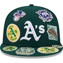 cappello-piatto-verde-chiuso-59fifty-all-over-degli-oakland-athletics-mlb-di-new-era