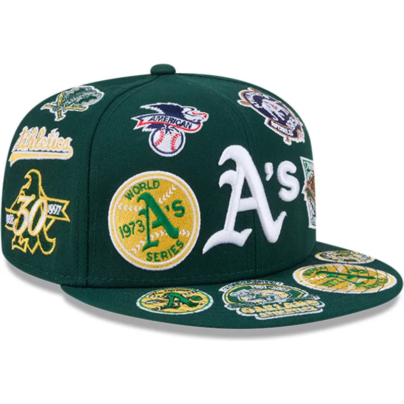 grune-enganliegende-59fifty-all-over-flat-cap-der-oakland-athletics-mlb-von-new-era