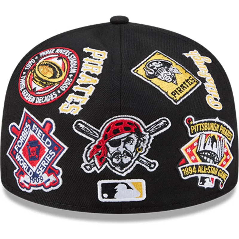 cappello-piatto-nero-aderente-59fifty-all-over-dei-pittsburgh-pirates-mlb-di-new-era