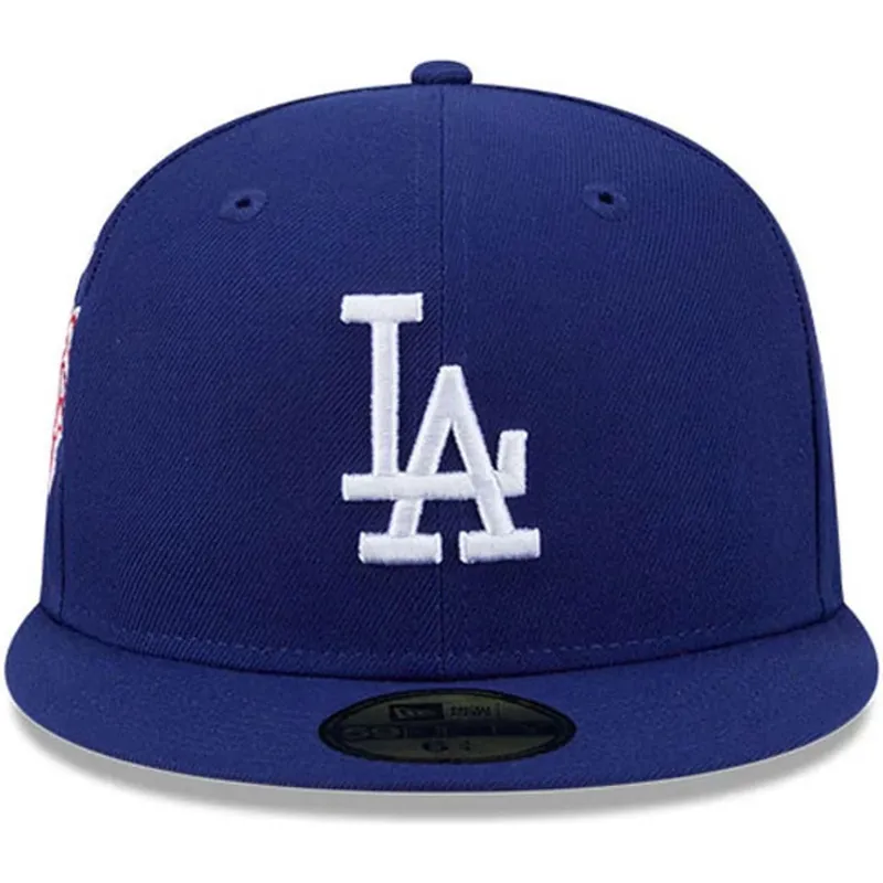 casquette-plate-bleue-ajustee-59fifty-hidden-hit-los-angeles-dodgers-mlb-new-era
