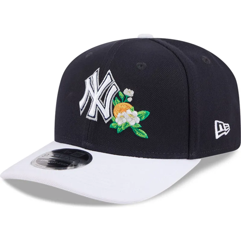 casquette-courbee-bleue-marine-snapback-9seventy-stretch-snap-flower-new-york-yankees-mlb-new-era