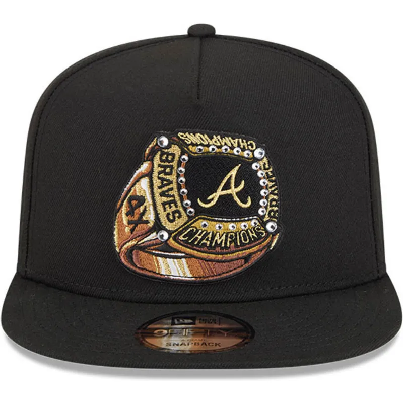 cappello-piatto-nero-snapback-9fifty-a-frame-ring-degli-atlanta-braves-mlb-di-new-era
