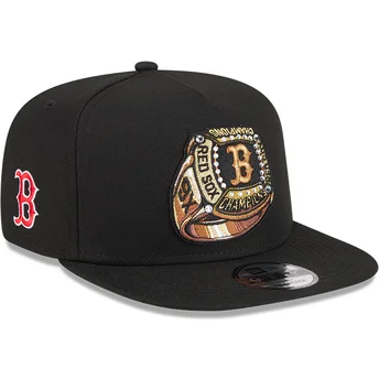 Schwarze flache Snapback-Kappe 9FIFTY A Frame Ring der Boston Red Sox MLB von New Era