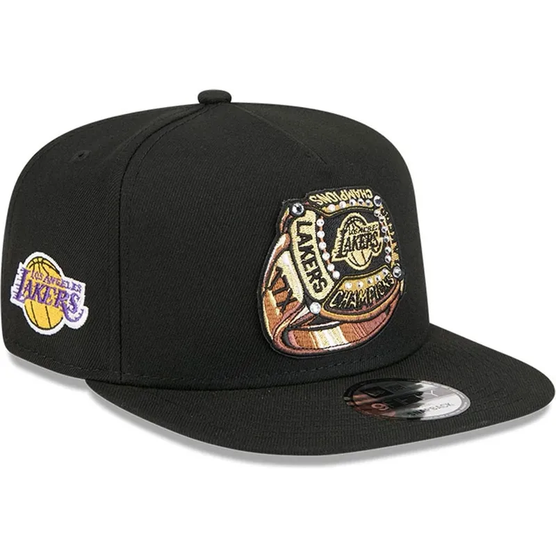 casquette-plate-noire-snapback-9fifty-a-frame-ring-los-angeles-lakers-nba-new-era