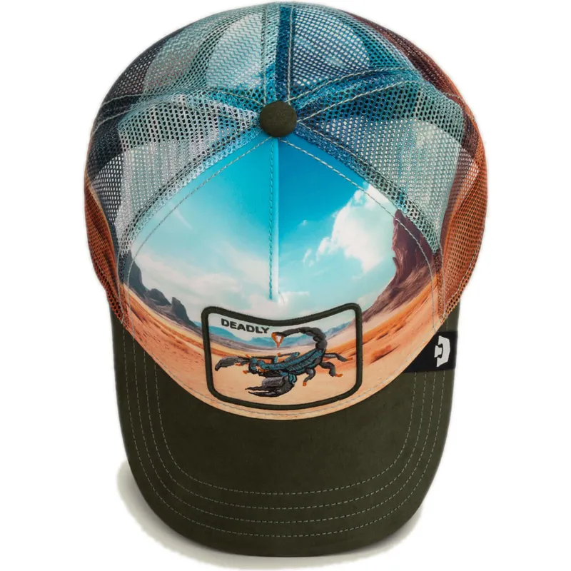 cappellino-trucker-multicolore-scorpione-deadly-scorpion-in-the-element-the-farm-di-goorin-bros