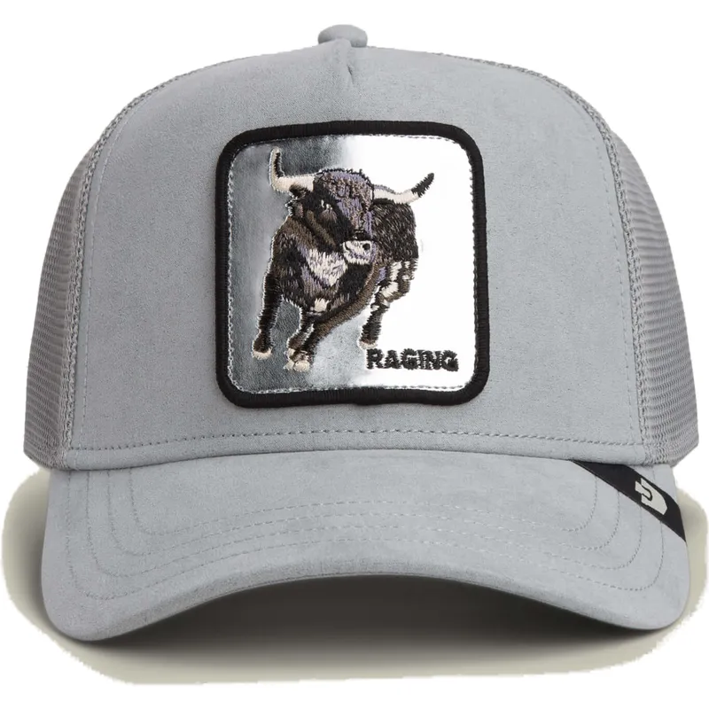 czapka-trucker-szara-byk-raging-silver-bull-metallic-the-farm-od-goorin-bros