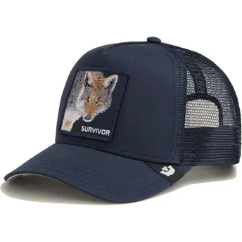 Casquette trucker bleue marine loup Survivor The Farm Goorin Bros.