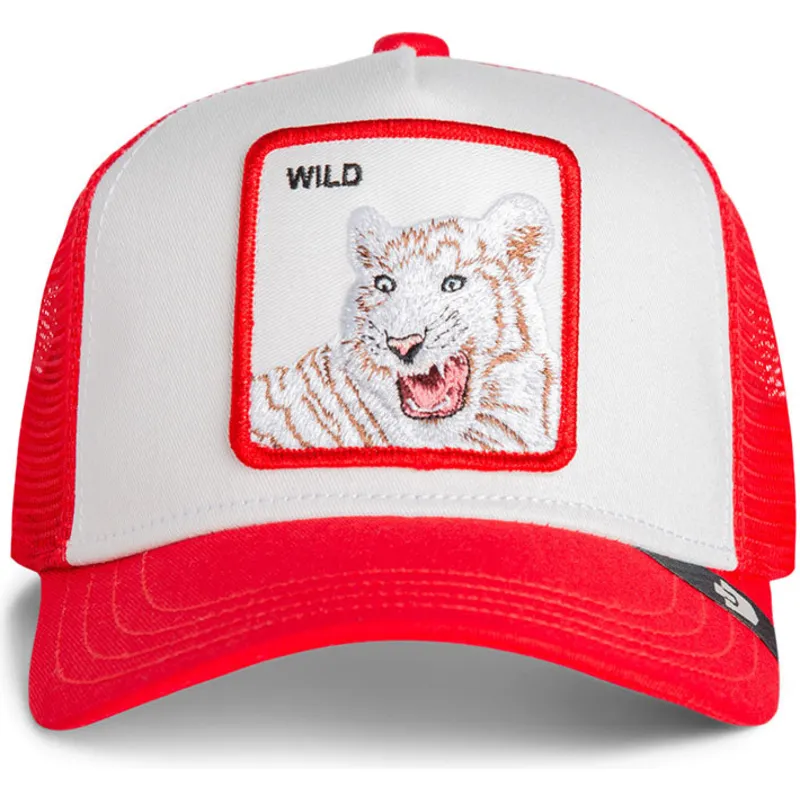 gorra-trucker-blanca-y-roja-para-nino-tigre-rush-wild-the-farm-de-goorin-bros