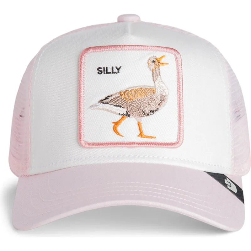 cappellino-trucker-bianco-e-rosa-per-bambino-papero-whisper-silly-the-farm-di-goorin-bros