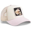 truckerkeps-beige-och-rosa-dodskalle-the-cancelled-skull-whisper-the-farm-fran-goorin-bros